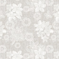 Grey - Flowers with Circles